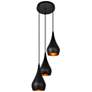 1_Nora Collection Pendant D14.5In H11.5In Lt:3 Black Finish