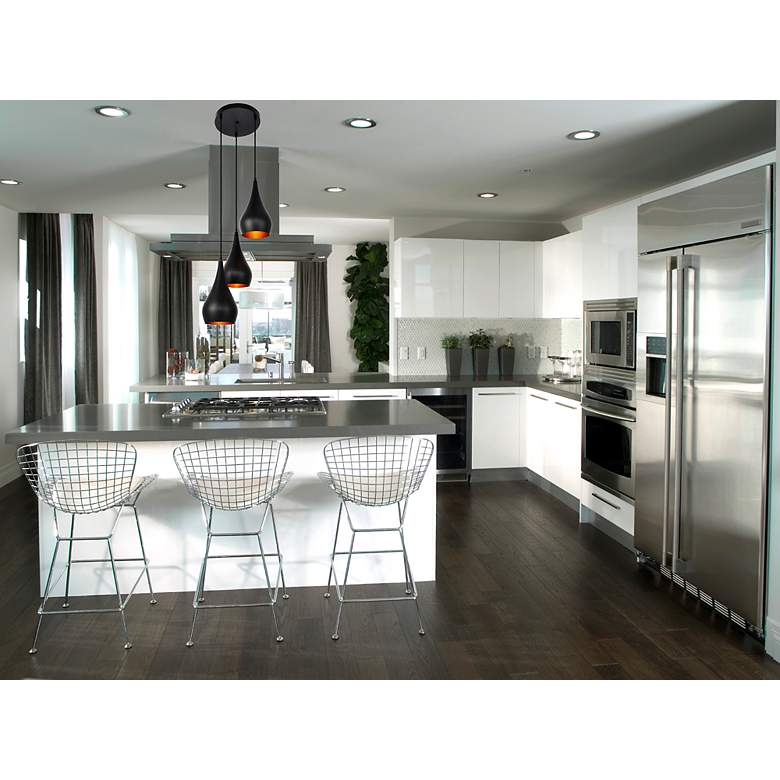 Image 2 Nora Collection Pendant D14.5In H11.5In Lt:3 Black Finish more views