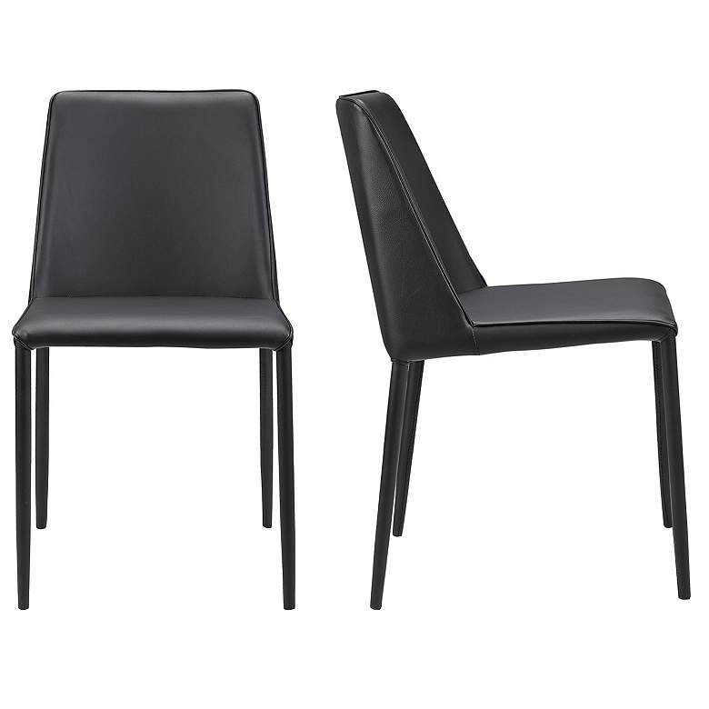 Image 1 Nora Dining Chair Black Vegan Leather - Set Of Two