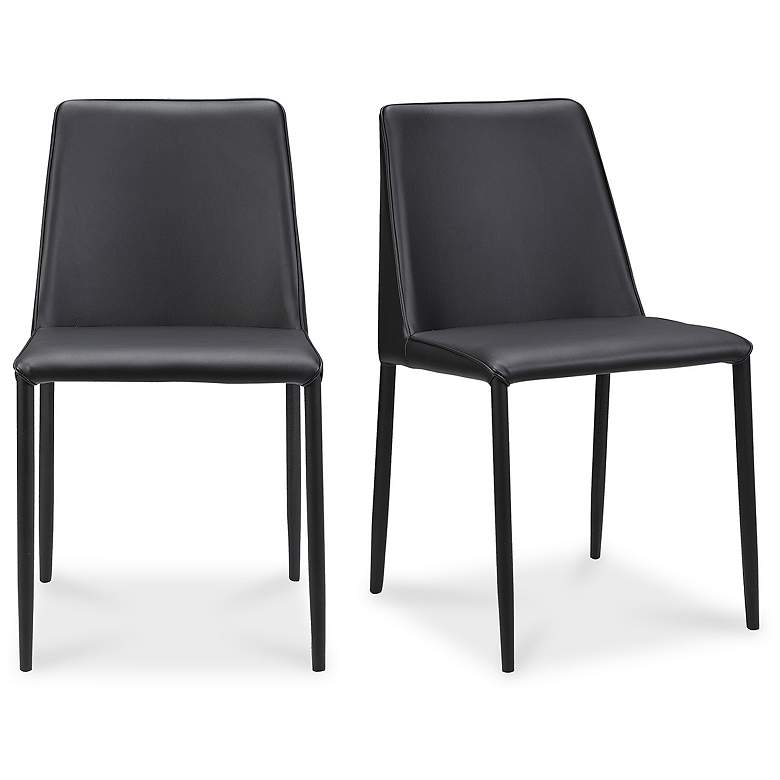 Image 2 Nora Dining Chair Black Vegan Leather - Set Of Two more views
