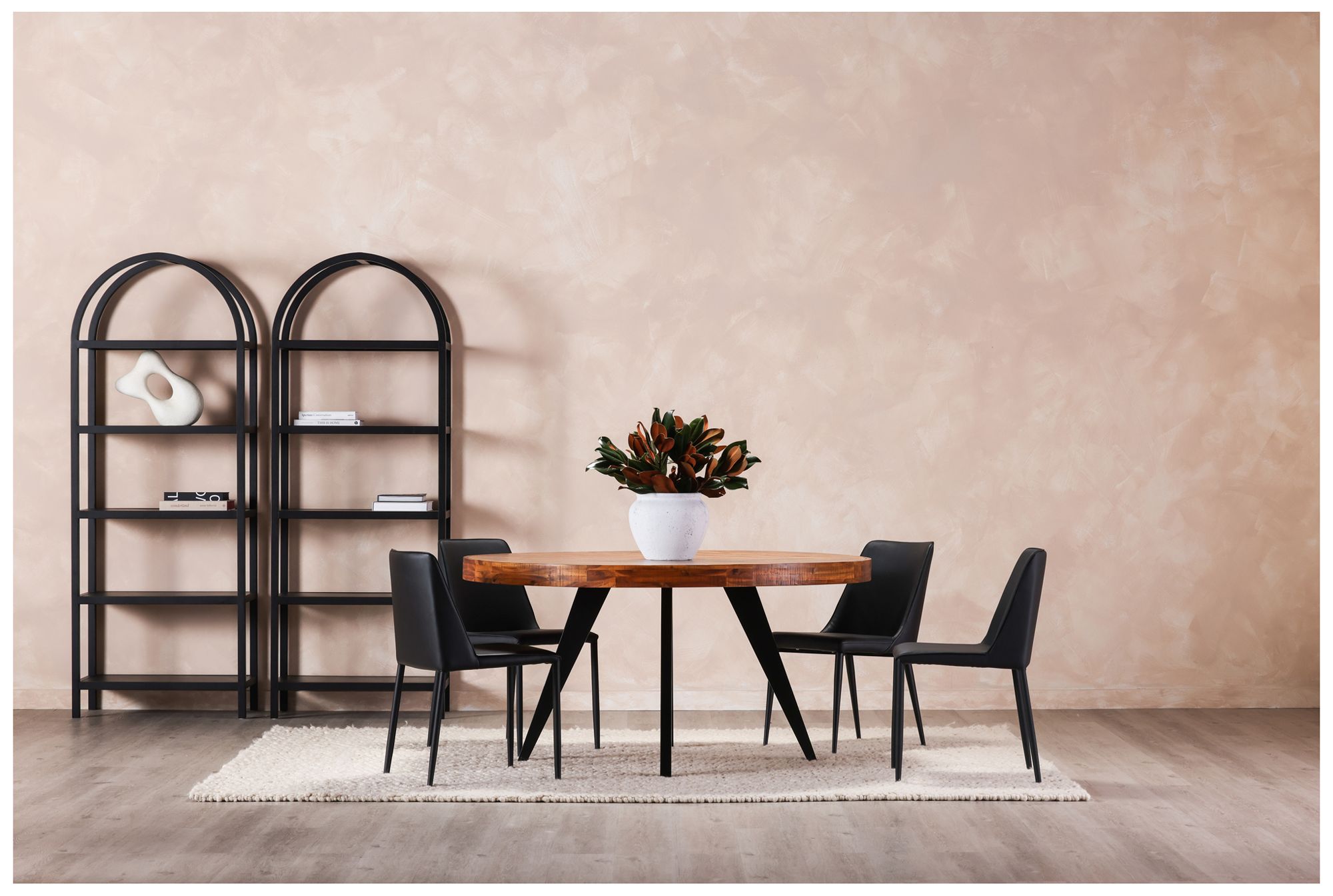 Nora Dining Chair Black Vegan Leather - Set Of Two