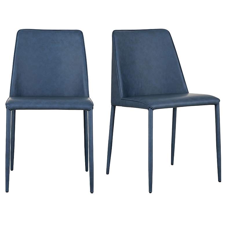 Image 1 Nora Dining Chair Ocean Cavern Grey Vegan Leather - Set Of Two