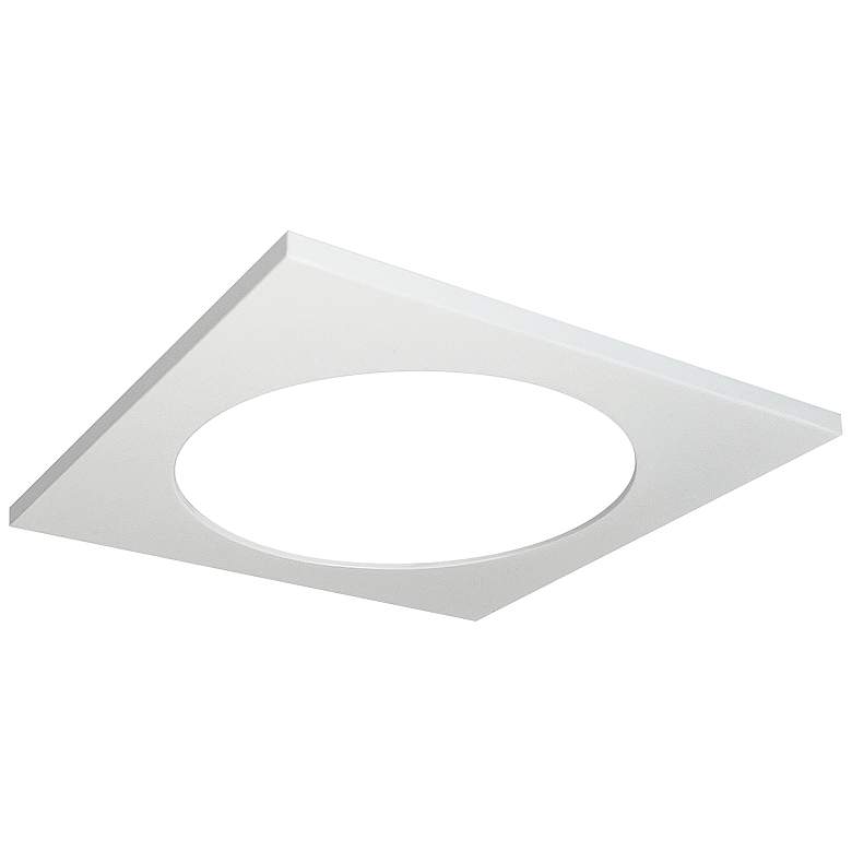 Image 1 Nora Gama 4 inch Matte White Square Trim for 4 inch Elbow Downlight