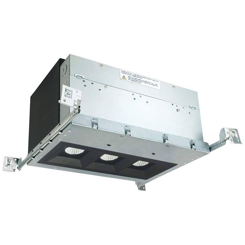 Image 1 Nora Iolite 4" Black 3-Head 800 Lumen LED Fixed Recessed Kit