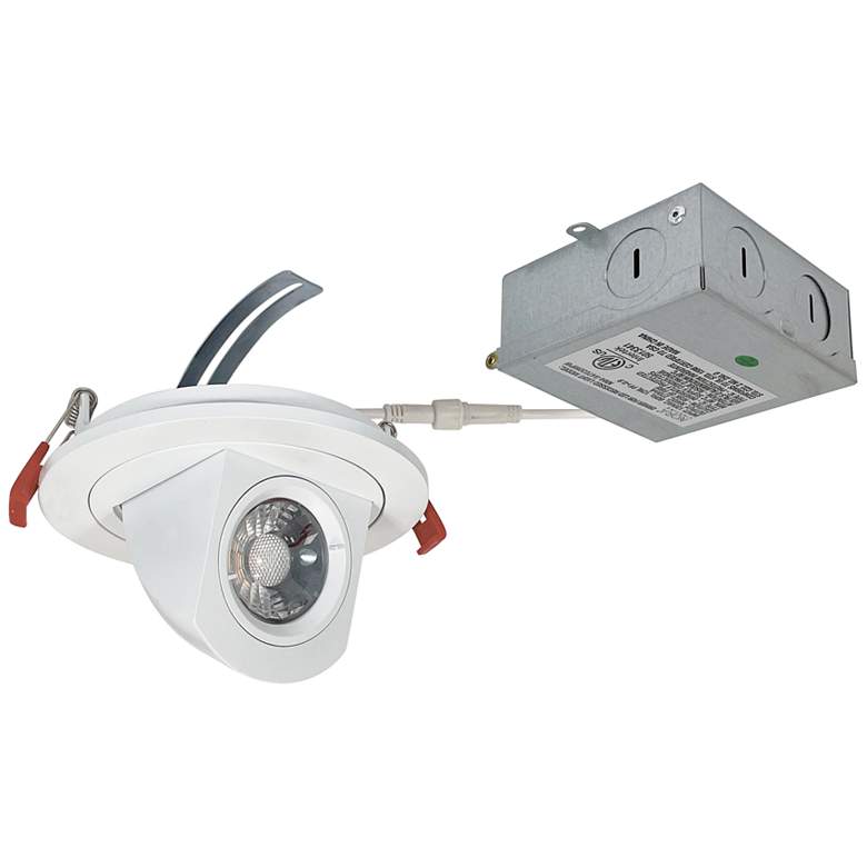 Image 1 Nora Janse 4" Matte White 3000K LED Elbow Recessed Downlight