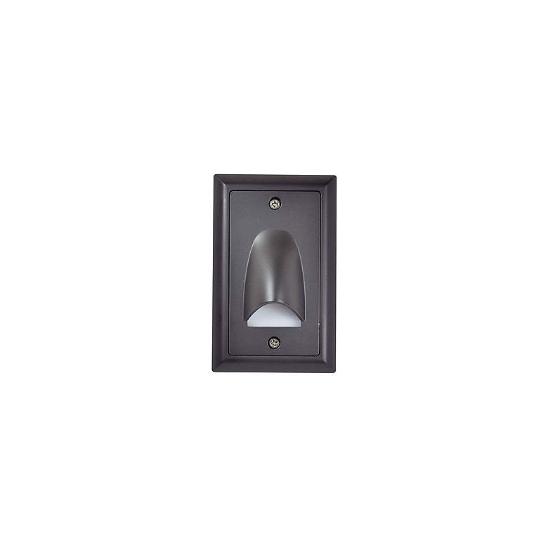 Image 1 Nora Mia 3" Wide Bronze Vertical Shroud LED Mini Step Light