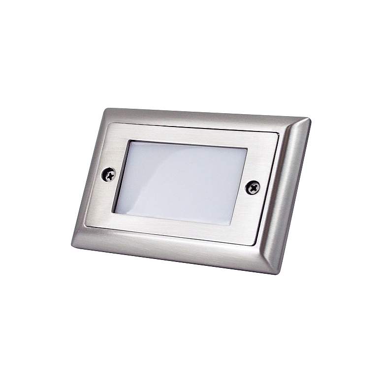Image 1 Nora Mia 4 3/4"W Brushed Nickel Lensed LED Mini Step Light
