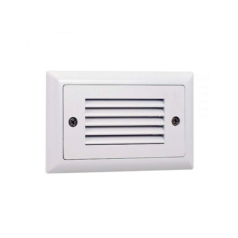 Image 1 Nora Mia 4 3/4 inchW White Louvered Dimmable LED Mini Step Light