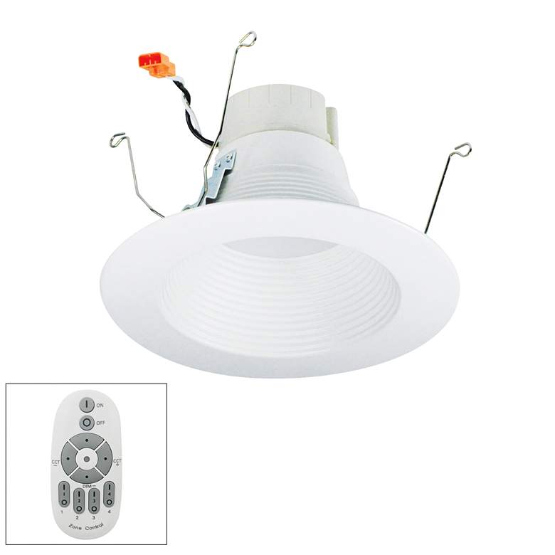 Image 1 Nora Prism 5 inch/6 inch LED Remote Retrofit Baffle Downlight