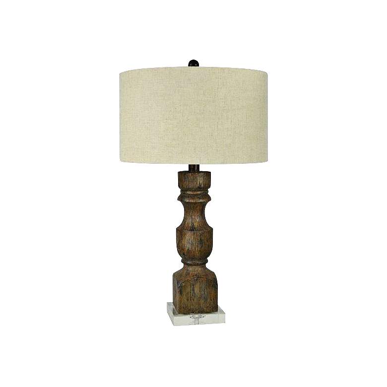 Image 1 Nora Rustic Brown Candlestick Table Lamp