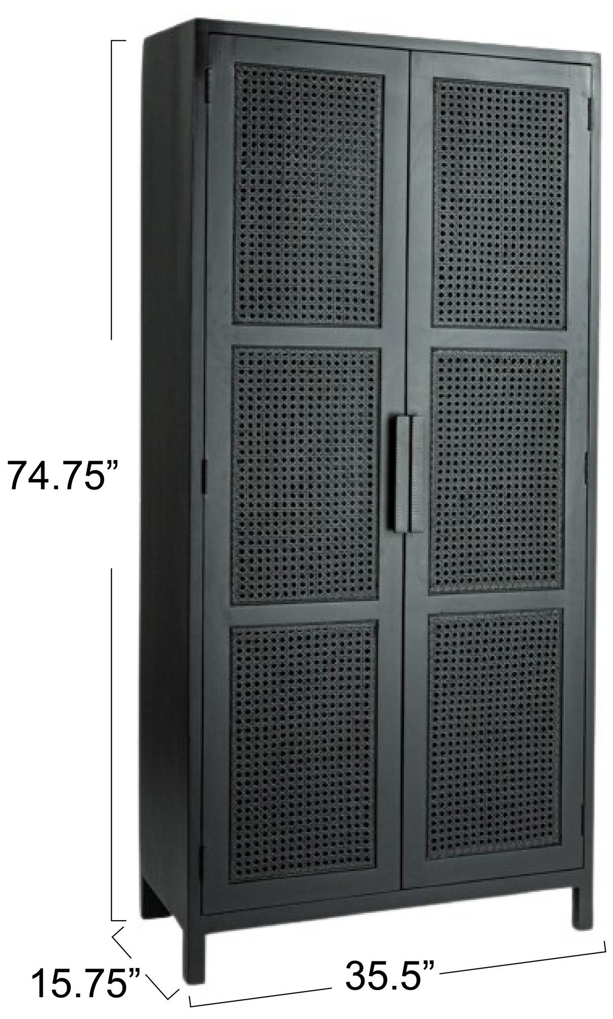 Image 4 Norah 35 1/2" Wide Black Wood 2-Door Curio Cabinet more views