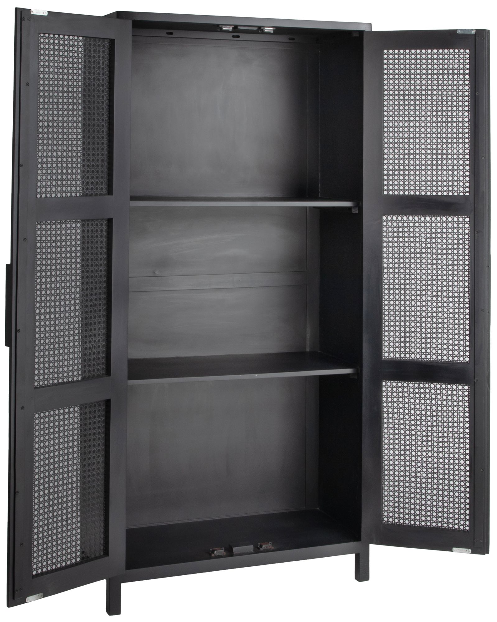 Norah 35 1/2" Wide Black Wood 2-Door Curio Cabinet