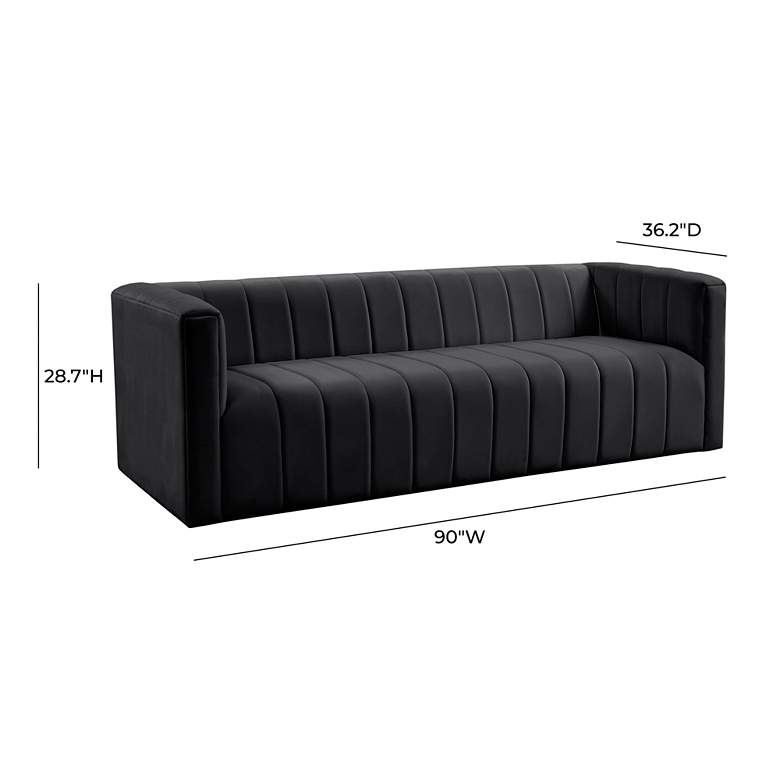 Image 7 Norah 90" Wide Black Velvet Sofa more views