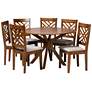 1_Norah Walnut Brown Wood 7-Piece Dining Table and Chair Set