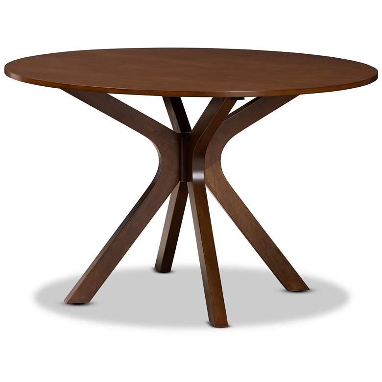Image 3 Norah Walnut Brown Wood 7-Piece Dining Table and Chair Set more views