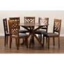 7_Norah Walnut Brown Wood 7-Piece Dining Table and Chair Set more views