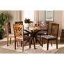 Norah Walnut Brown Wood 7-Piece Dining Table and Chair Set
