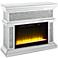 Noralie 39"W Mirrored Tiered Mantel LED Electric Fireplace