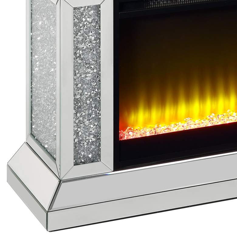 Noralie 39&quot;W Mirrored Tiered Mantel LED Electric Fireplace more views
