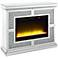 Noralie 41"W Mirrored Faux Diamond LED Electric Fireplace