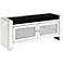 Noralie 47" Wide Black Faux Leather 2-Door Bench