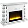 Noralie 47" Wide Mirrored Cubic LED Electric Fireplace