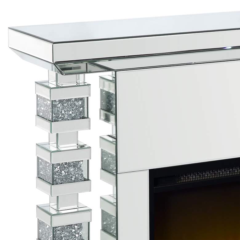 Image 2 Noralie 47" Wide Mirrored Cubic LED Electric Fireplace more views