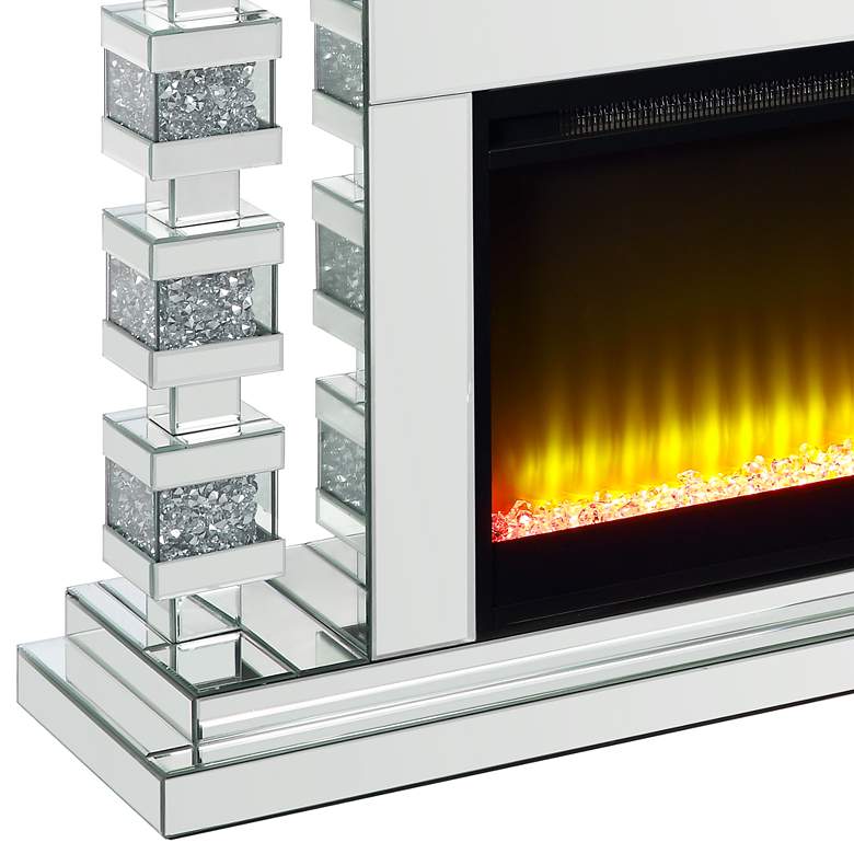 Image 3 Noralie 47" Wide Mirrored Cubic LED Electric Fireplace more views