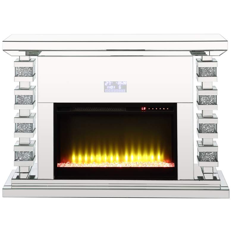 Image 4 Noralie 47" Wide Mirrored Cubic LED Electric Fireplace more views