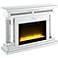 Noralie 47"W Mirrored Faux Diamond LED Electric Fireplace