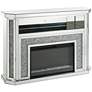 1_Noralie 51"W Mirrored Faux Diamond LED Electric Fireplace