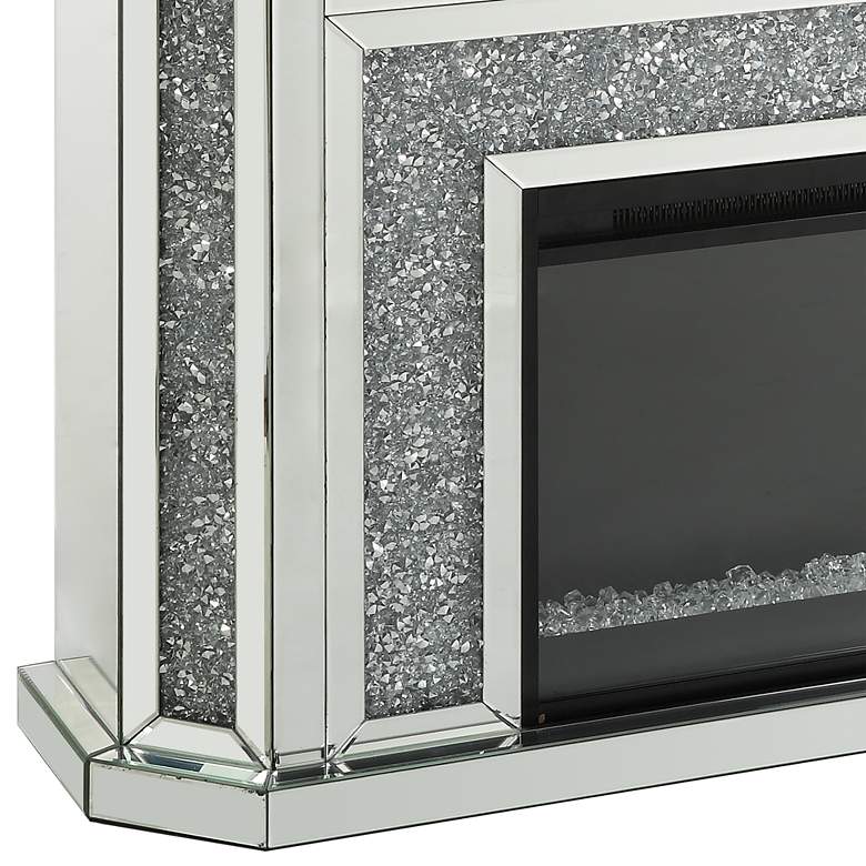 Image 3 Noralie 51"W Mirrored Faux Diamond LED Electric Fireplace more views