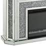 3_Noralie 51"W Mirrored Faux Diamond LED Electric Fireplace more views