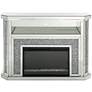 4_Noralie 51"W Mirrored Faux Diamond LED Electric Fireplace more views