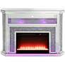 5_Noralie 51"W Mirrored Faux Diamond LED Electric Fireplace more views