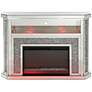 6_Noralie 51"W Mirrored Faux Diamond LED Electric Fireplace more views