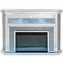 7_Noralie 51"W Mirrored Faux Diamond LED Electric Fireplace more views