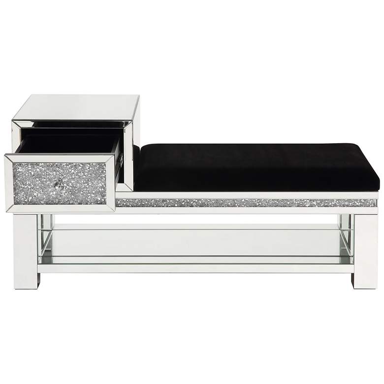 Noralie Black Faux Leather 1-Drawer Bench more views