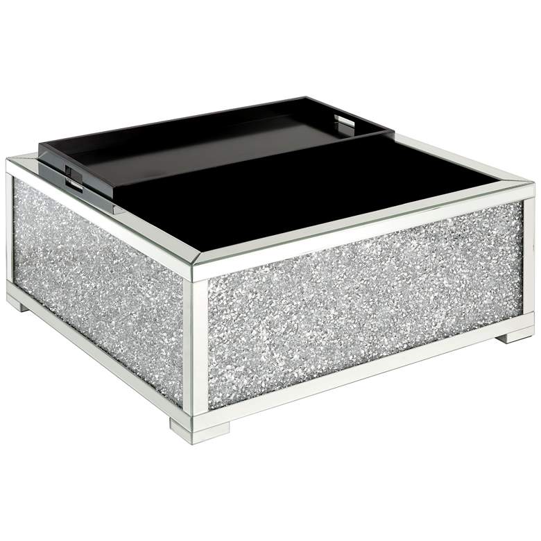 Image 1 Noralie Black Faux Leather Storage Ottoman