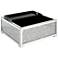 Noralie Black Faux Leather Storage Ottoman