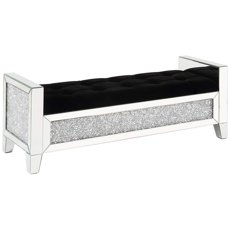 Image 1 Noralie Black Faux leather Tufted Bench
