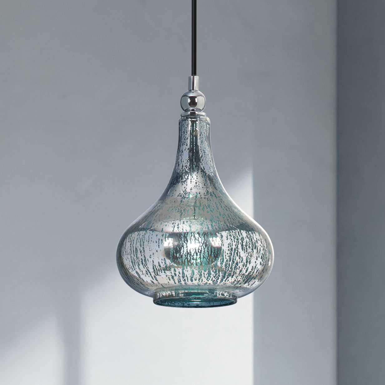 mercury glass kitchen lighting