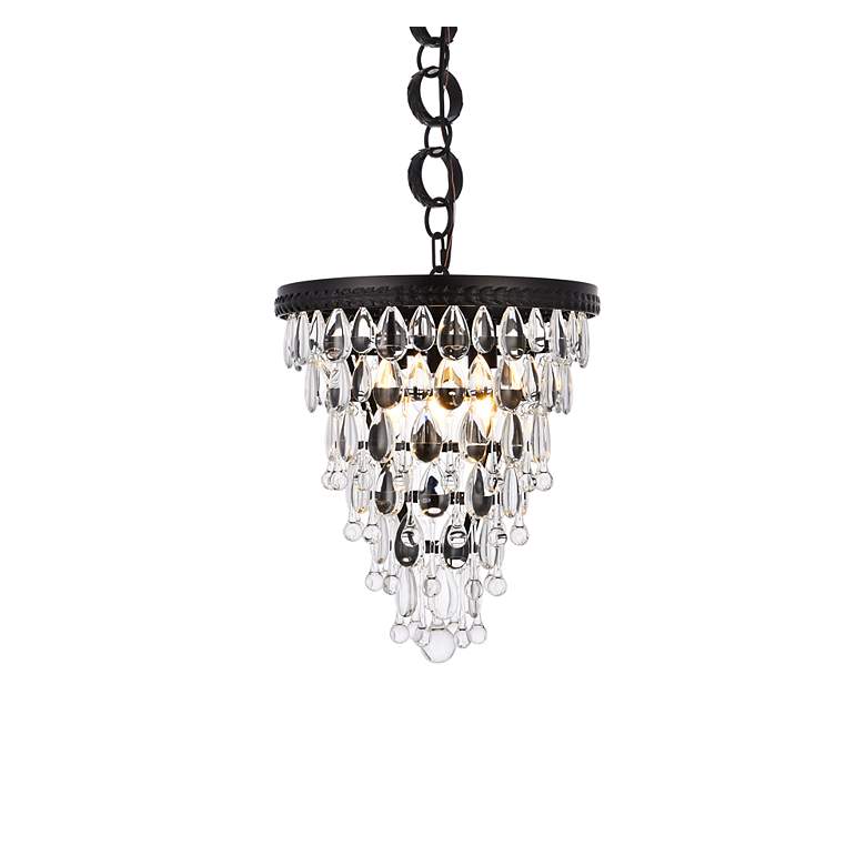 Image 5 Nordic 13" Wide Black Crystal 3-Light Pendant more views