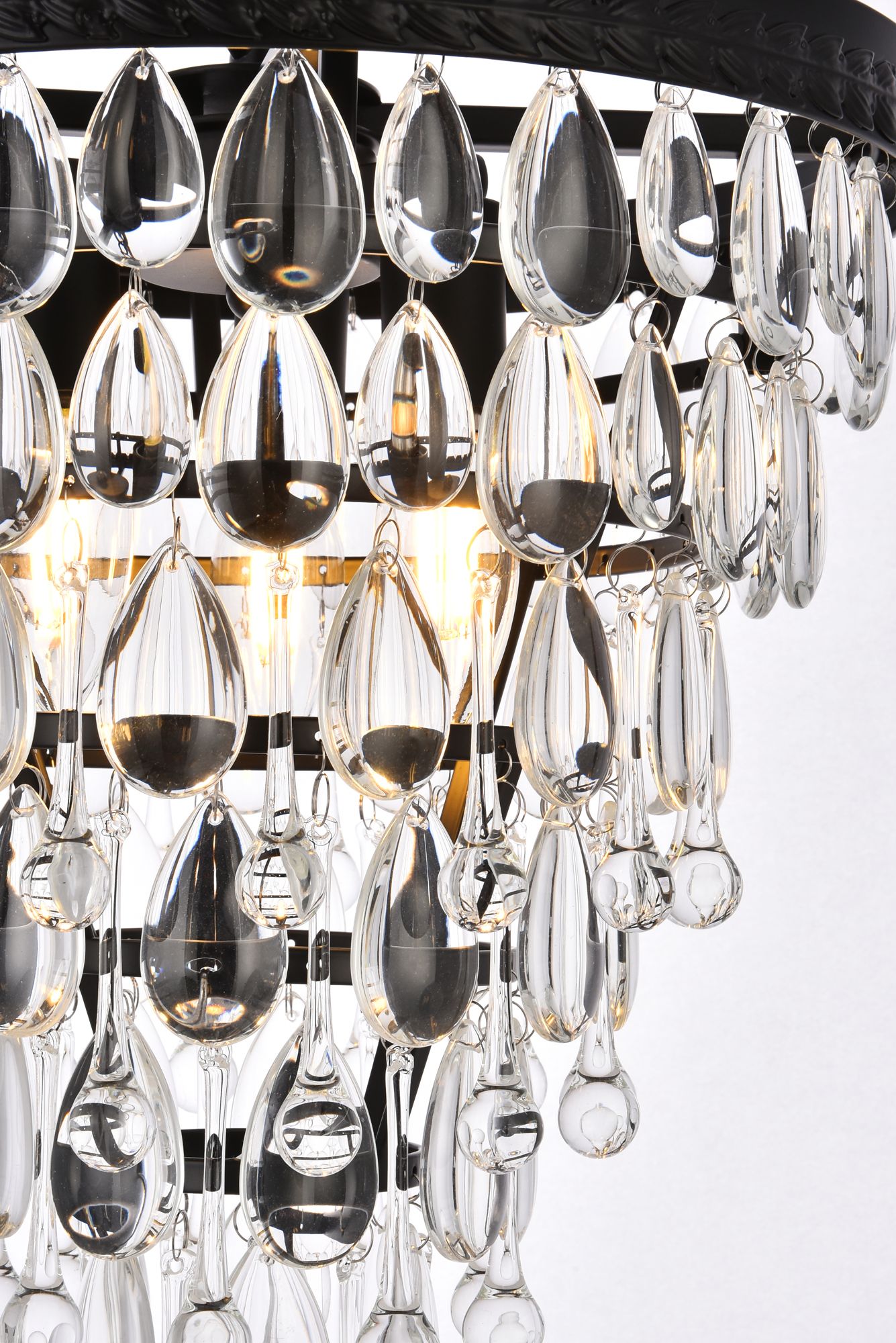 Nordic 13" Wide Black Crystal 3-Light Pendant in scene