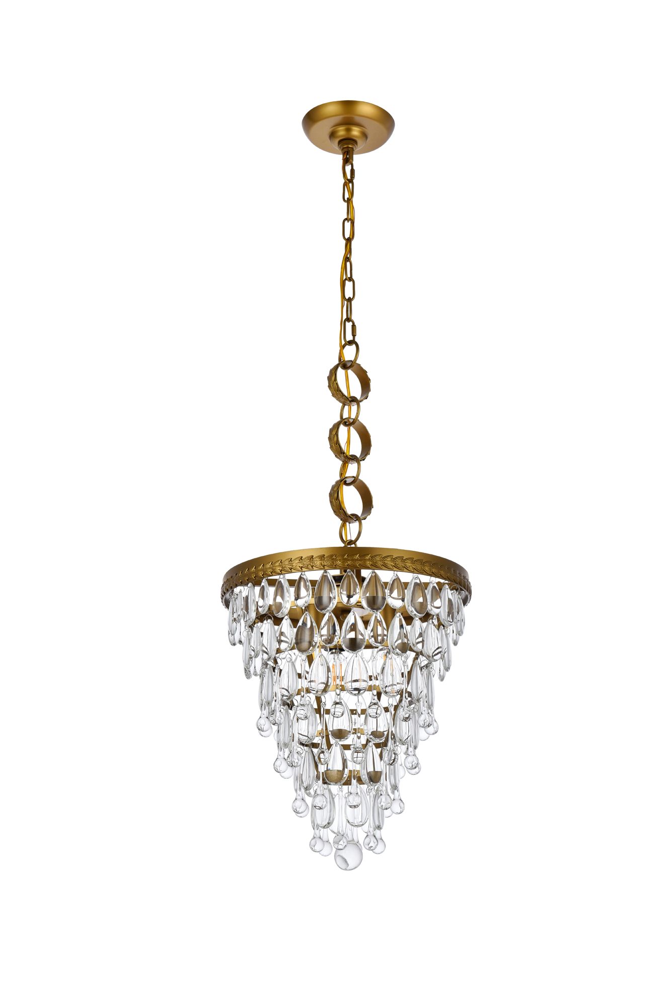 Nordic 13" Wide Brass 3-Light Pendant