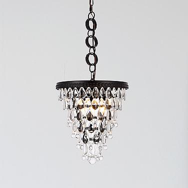 Nordic 13" Wide Black Crystal 3-Light Pendant