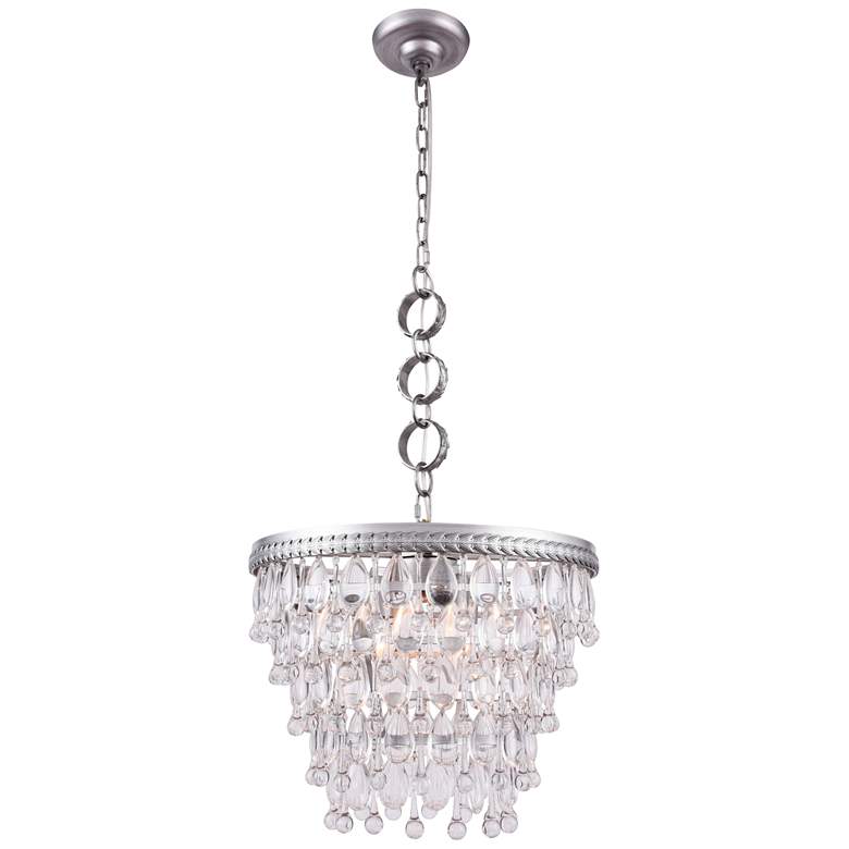 Image 1 Nordic 16" Wide Antique Silver and Clear Glass Pendant Light