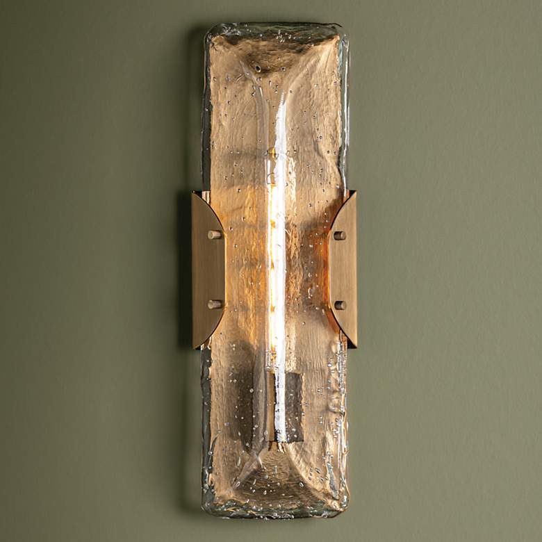 Image 1 Nordic 17 1/2" High Patina Brass Wall Sconce