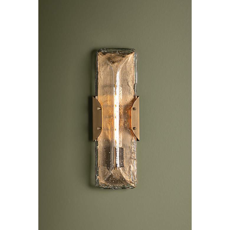 Image 3 Nordic 17 1/2" High Patina Brass Wall Sconce more views