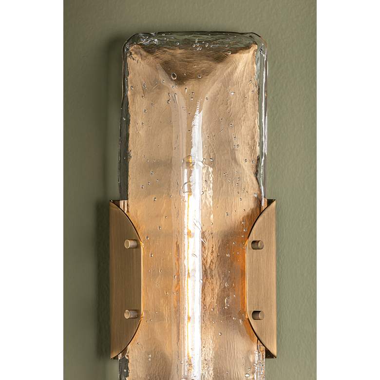 Image 5 Nordic 17 1/2" High Patina Brass Wall Sconce more views